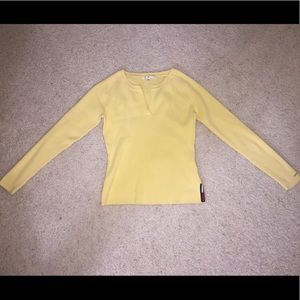 Tommy Hilfiger yellow ribbed sweater